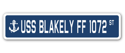 SignMission SSN-Blakely Ff 1072 4 x 18 in. A-16 Street Sign - USS Blak