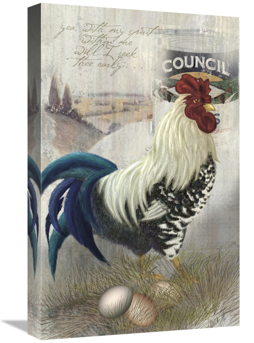 Global Gallery GCS-121130-22-142 22 in. Checkered Past Rooster Art Pri