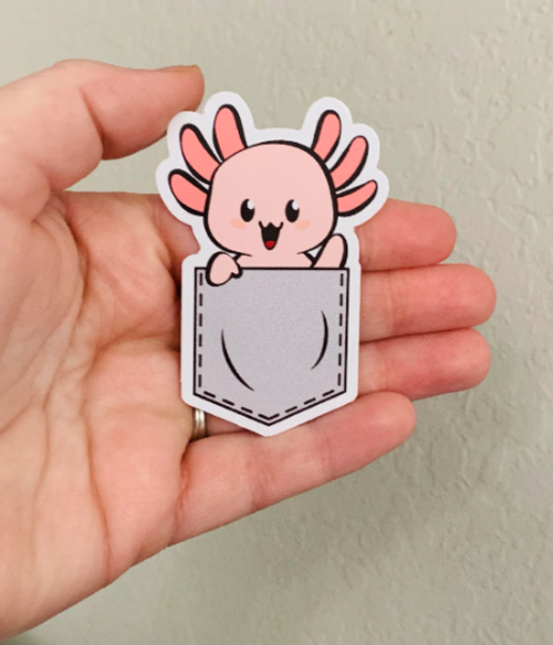 Axolotl Pocket Sticker/Magnet