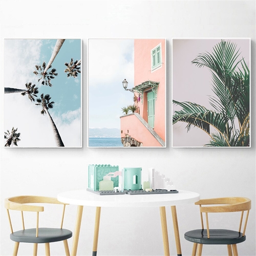 Tropical Palm Tree Poster Nordic Wall Art Canvas