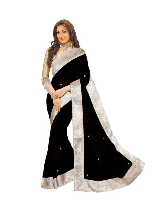 Black Color Chiffon  Saree