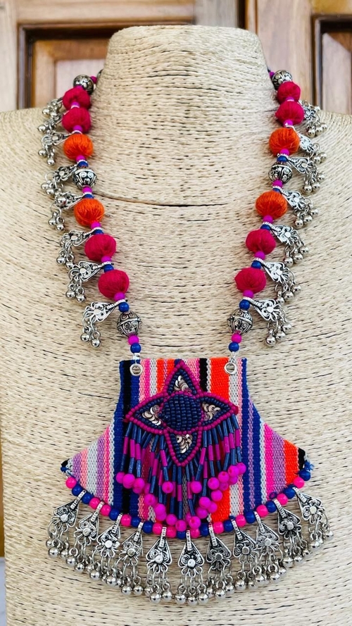 PINK Hancrafted Necklace Set Ethnic Traditonal Choker