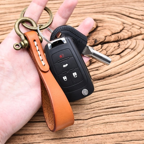 Handcrafted Leather Strip Keychain