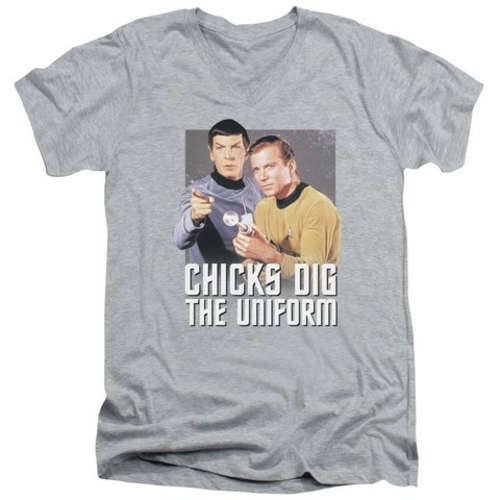 Trevco Star Trek-Chicks Dig - Short Sleeve Adult 30-1 Tee - Athletic H