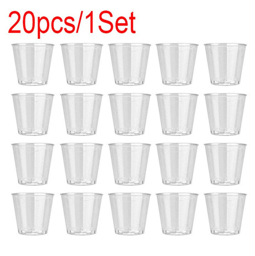 20pcs Clear Disposable Party Cups Plastic Jelly