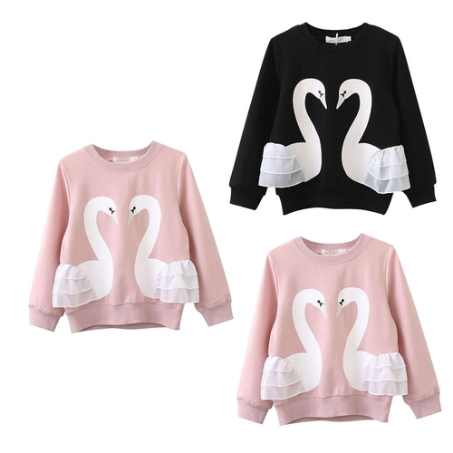 3D Swan Spring Pullover Baby Kids Girls New