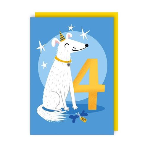 Dog Four Age Birthday Card (Pack of 6)