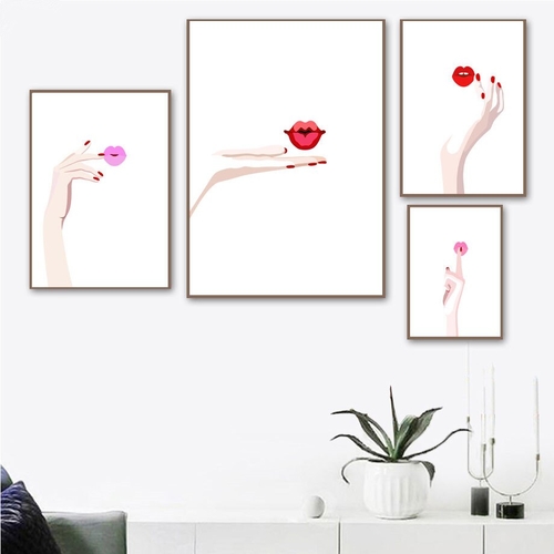 Abstract Girls Lip Hand Scandinavian