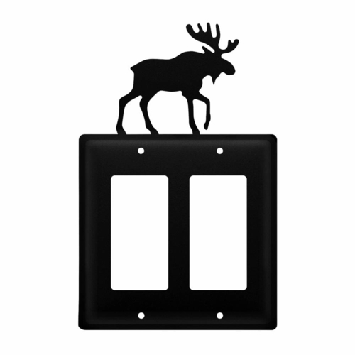 Wrought Iron Moose Double GFCI Cover