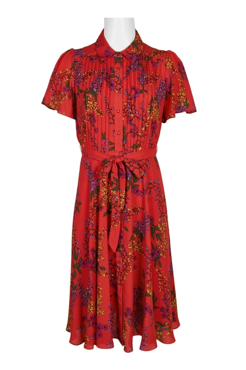 NANETTE Nanette Lepore Collared Short Sleeve Button Down Piping Detail