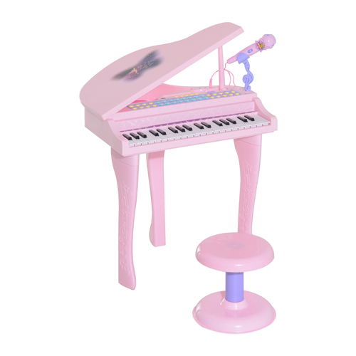 Qaba Mini Electronic Musical Piano 37 Key Keyboard Kids Toy Microphone