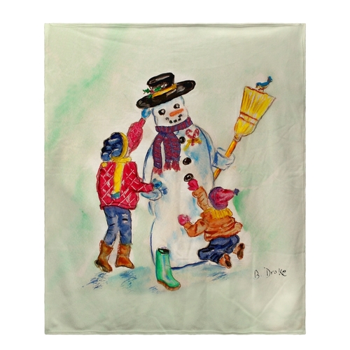 Betsy Drake BK903 Snow Man Fleece Throw