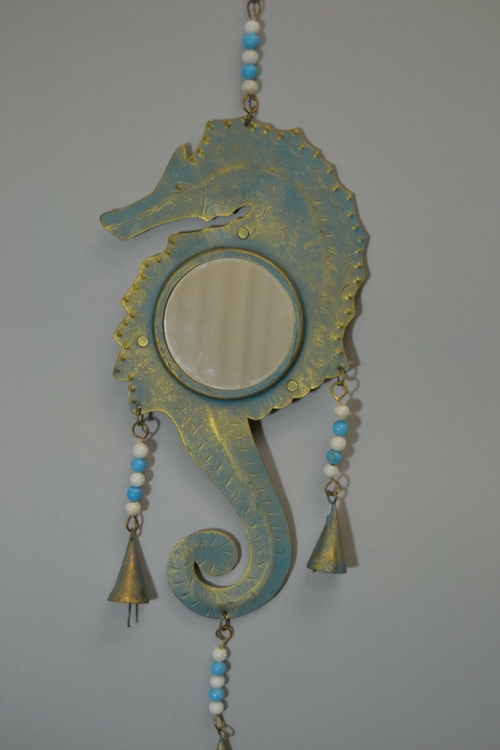 Seahorse Rusty Iron Metal Mirror Wall Hanger