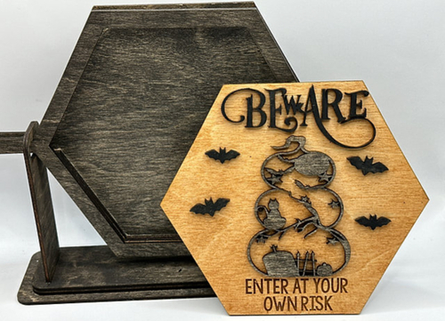 Beware - Enter at Your Own Risk | Halloween Interchangeable Frame
