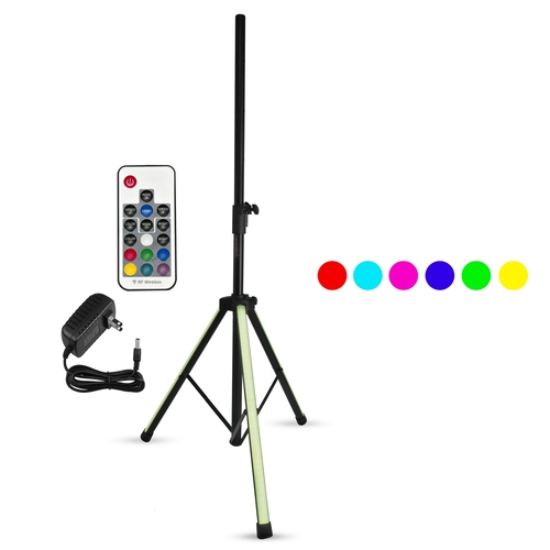 5Core Speaker Stand Tripod w RGB  Lights Adjustable 72 Inch DJ Studio