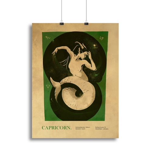 Capricorn Celestial Harmony Art Canvas Print or Poster
