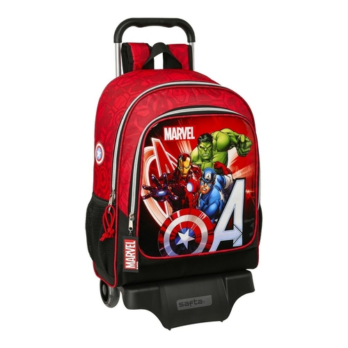 School Rucksack with Wheels The Avengers Infinity Black Red 32 x 42 x