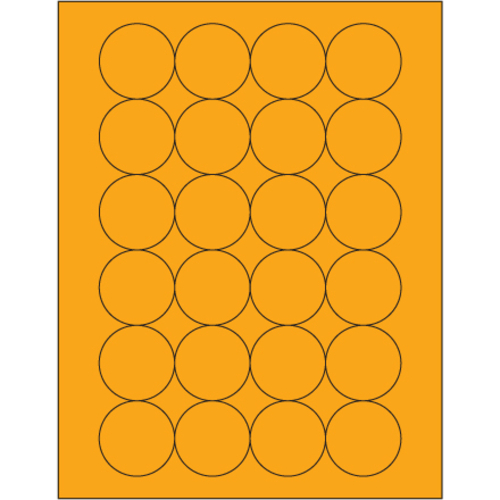 Tape Logic LL196OR 1.66 in. Fluorescent Orange Circle Laser Labels - P