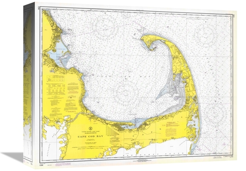 Global Gallery GCS-450520-16-142 16 in. Nautical Chart - Cape Cod Bay 