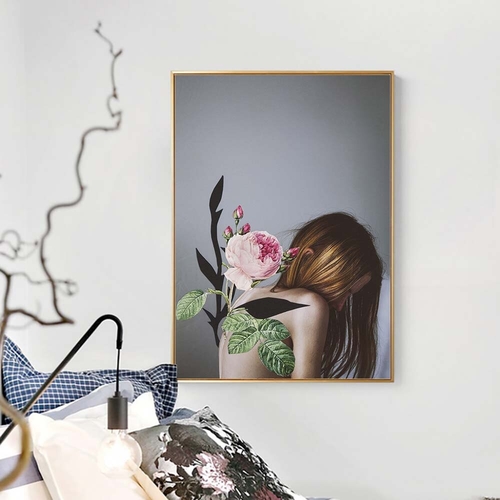 Abstract Flowers Girls Canvas Painting