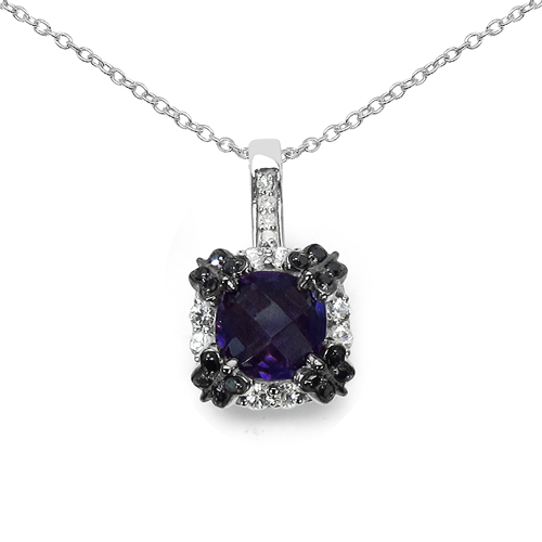 2.38 Carat Genuine Multi Stone .925 Sterling Silver Pendant