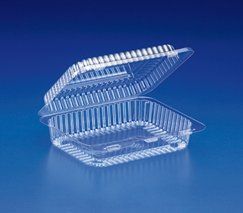 Inline SLP26 Hinged Lid Container Tray Pet, Clear - Case of 300