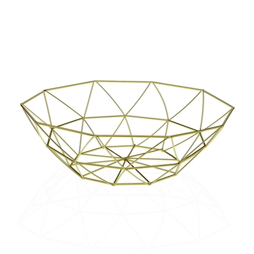 Fruit Bowl Versa Arco Golden Steel (27 x 8 x 27 cm)