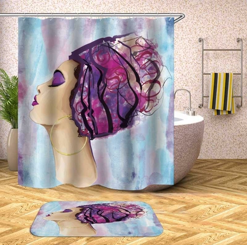 Purplish African Woman Shower Curtain