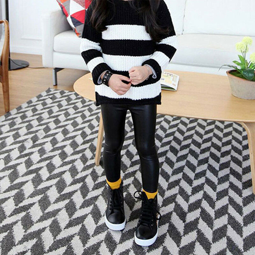 2 8T Kids PU Leather Pants Girls Babys Stretch