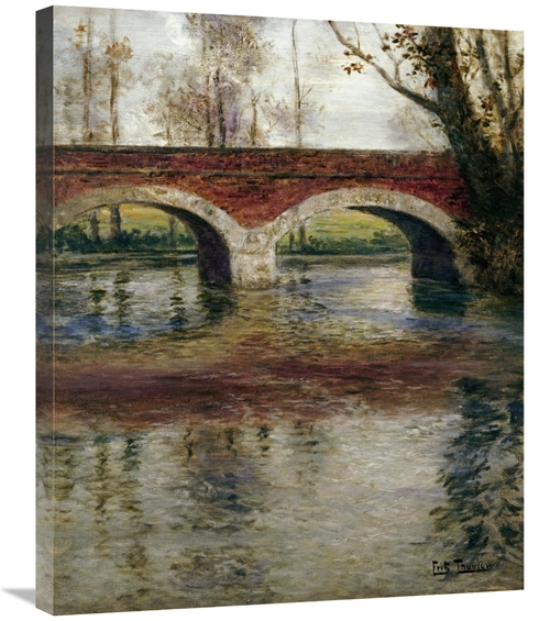 Global Gallery GCS-267381-30-142 30 in. A River Landscape with a Bridg