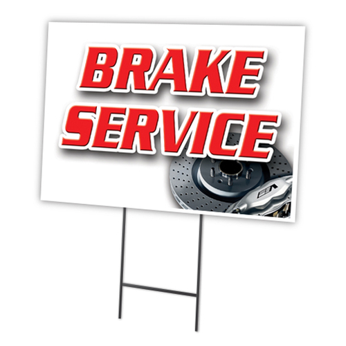 SignMission C-1216-DS-Brake Service 12 x 16 in. Brake Service Yard Sig