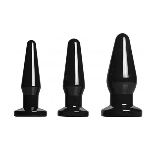 Level Up 3 Piece Anal Plug Set Black