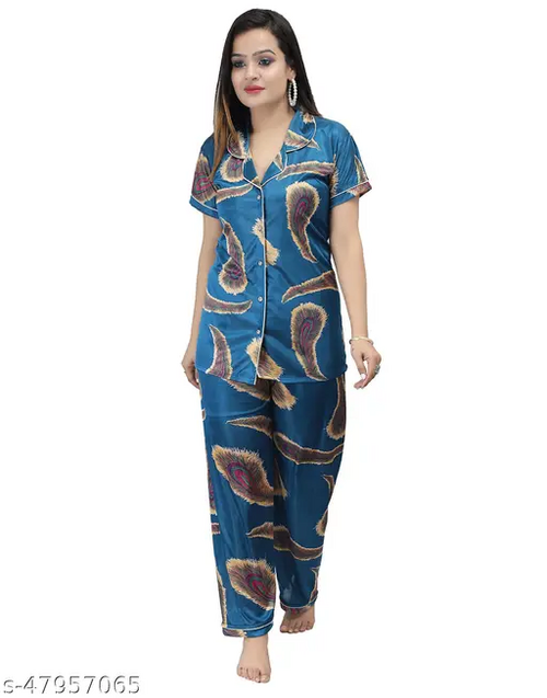 Stylish Women Nightsuits BLUE