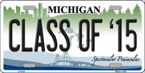 Smart Blonde LP-6120 Class of 15 Michigan Metal Novelty License Plate