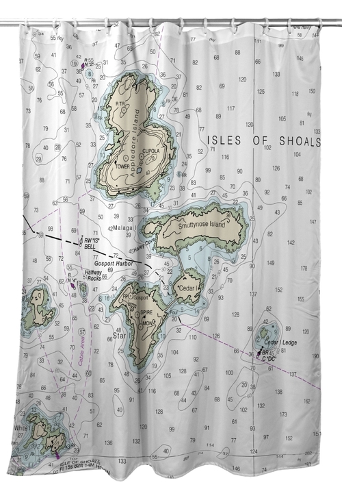 Betsy Drake SH13283IS 70 x 72 in. Isle of Shoals, NH Nautical Map 