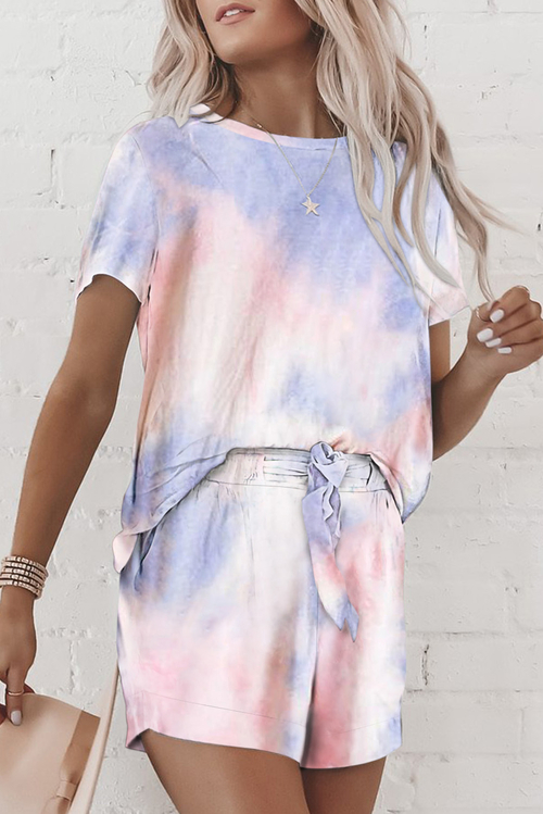 Pink Violet Tie Dye Lounge Set