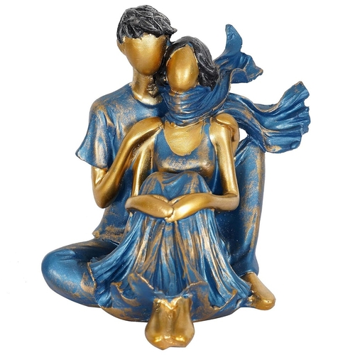 New Romantic Couple showpiece (Blue), Resin