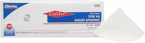 Dukal Type VII Gauze Sponges 4" x 4". Case of 2000 16-ply Gauze