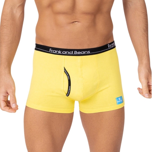 Mens Boxer Briefs Cotton Trunks Yellow