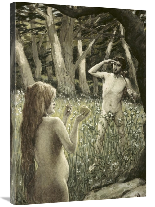 Global Gallery GCS-280198-36-142 36 in. Adam Tempted by Eve Art Print 
