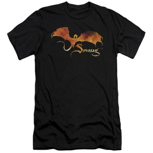 Trevco Hobbit-Smaug On Fire Short Sleeve Adult 30-1 Tee- Black - Small