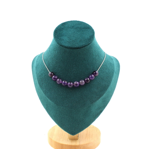 Amethyst 10 beads 8 mm necklace.