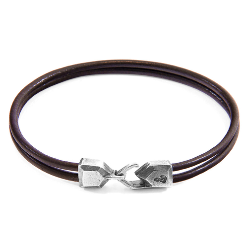 Mocha Brown Cromer Silver & Leather Bracelet