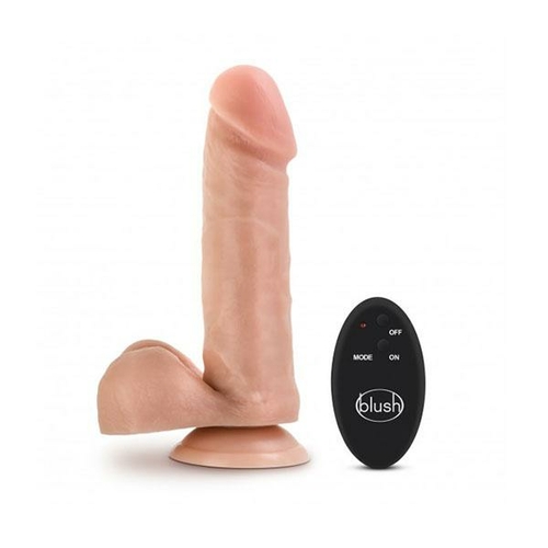 8 Inches 10 Function Wireless Remote Silicone Dildo Vanilla