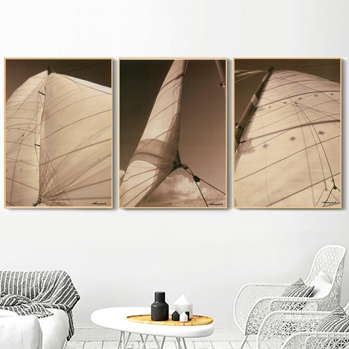 Sailboat Wall Art Canvas Painting Nordic