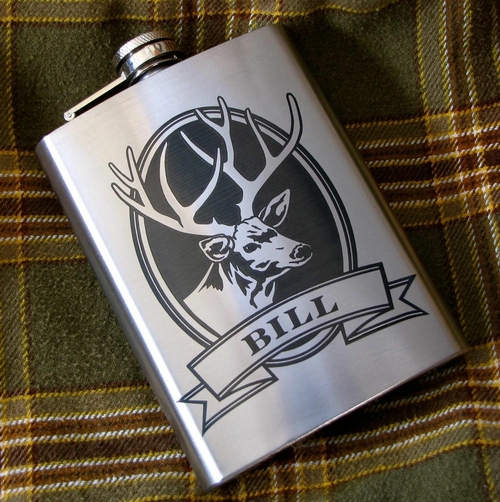 Personalized Reindeer Flask Birthday Present Gift Idea for Boyfriend