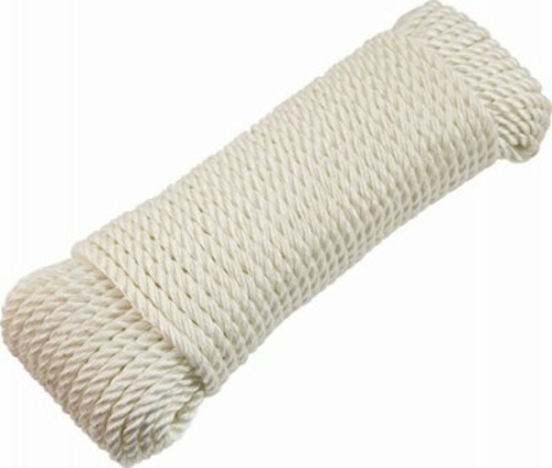 0.25 in. x 50 ft. Tru Gaurd Nylon Rope, White