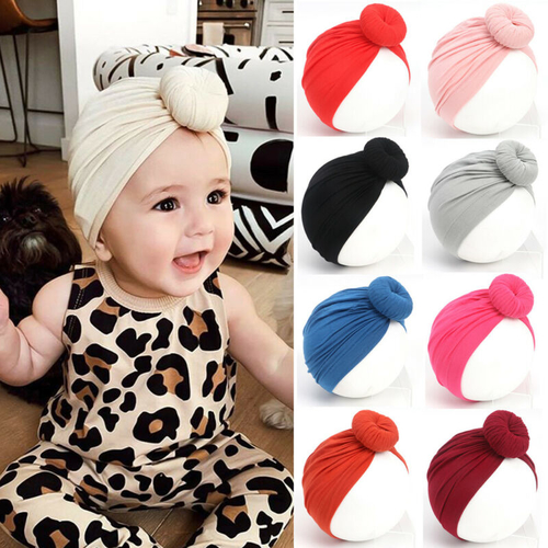 Newborn Toddler Kids Baby Girl Boy Hats Solid