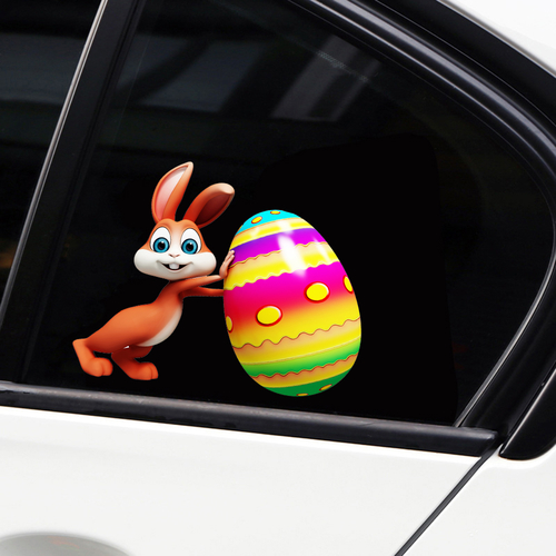 Removable & Reusable Car Sticker HAPPY EASTER Home