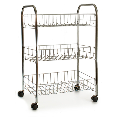 Vegetable trolley 28266 3 levels Silver Metal